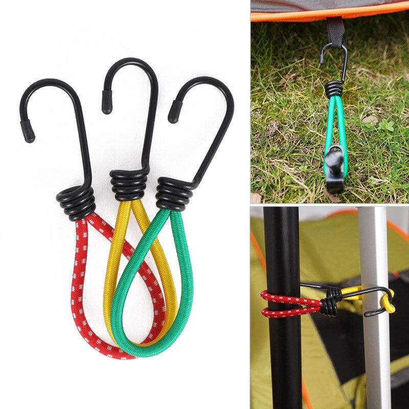 Cheap Goat Tents 3 Piece Outdoor Camping Tent Elastic Rope Buckle 15cm Fixed Strap Hook Camping Canopy Accessories Pull Rope Hiking Tools